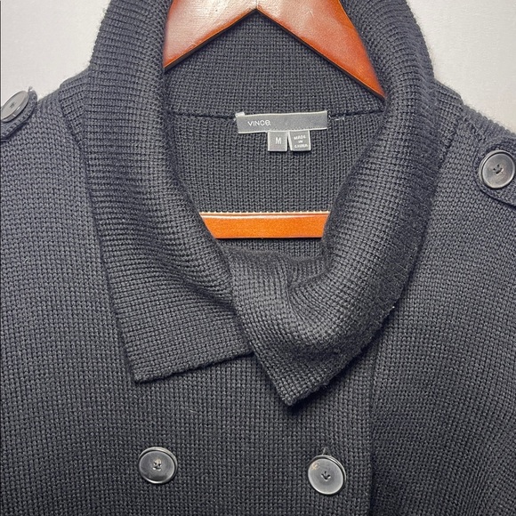 Vince. 100% Wool double breasted longline knit coat/cardigan size M - Picture 3 of 8